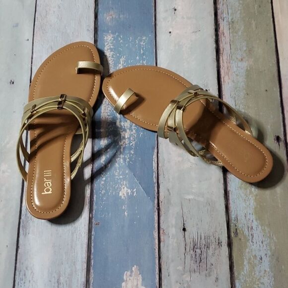 NIB Bar III Vanitap Platino gold womens Sandals 7 - Picture 2 of 6